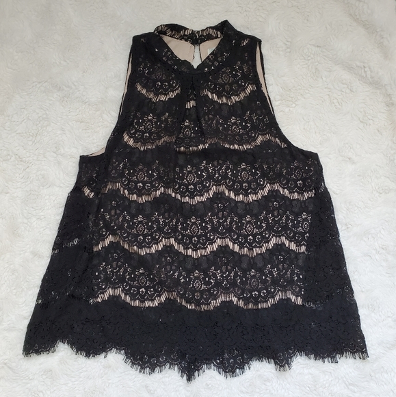 NWOT love, Fire Mock Neck Lace Top Size XS - Picture 3 of 7